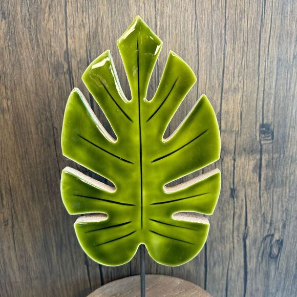 Home Decor Mango Wood Monstera Plant LARGE Sitter NEW FAST SHIP - Picture 2 of 5
